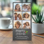 Cartão De Festividades Colagem de Fotos em Quadro Chalkboard Feliz Natal<br><div class="desc">Um design simples e moderno que destaca suas fotos. Se tiver algum problema com a sua imagem ou texto,  clique no botão personalizar e poderá mover as coisas e fazer alterações.</div>