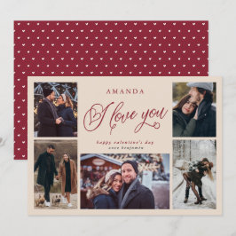 Cartão De Festividades Colagem de Fotos Eu Te Amo Dia dos Namorados