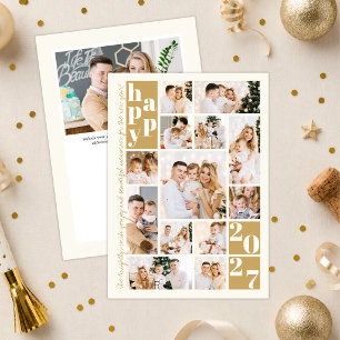 Cartão De Festividades Colagem de Fotos Feliz Ano Novo 2027 14