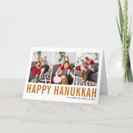 Cartão De Festividades Colagem de Fotos Feliz Hanukkah da Tipografia Lara
