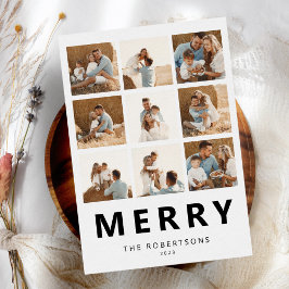 Cartão De Festividades Colagem de Fotos Feliz Natal 9