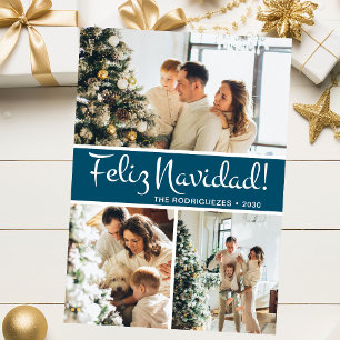 Cartão De Festividades Colagem de Fotos Feliz Navidad