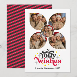 Cartão De Festividades Colagem de Fotos Festivas de Black Tie Natal