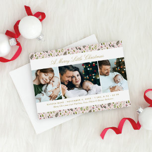 Cartão De Festividades Colagem de Fotos Flórida Rosa-de-Natal feliz