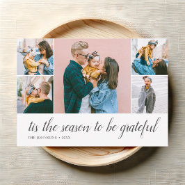 Cartão De Festividades Colagem de Fotos Grateful Script