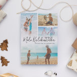 Cartão De Festividades Colagem de Fotos Mele Kalikimaka<br><div class="desc">Simples cartão de Natal do Havaí com uma colagem de 4 fotos de sua maravilhosa família,  o ditado "mele kalikimaka",  dois desenhos de estrelas oceânicas,  seu nome de família e o ano.</div>