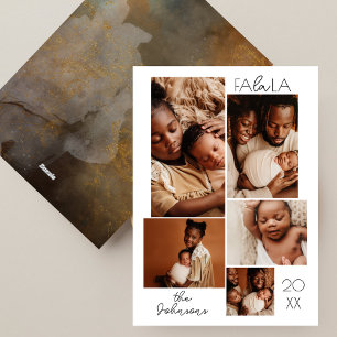 Cartão De Festividades Colagem de Fotos Mínima de Natal Moderna