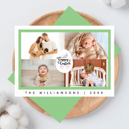 Cartão De Festividades Colagem de Fotos Minimalista do Coelho Quatro do F