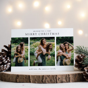 Cartão De Festividades Colagem de Fotos Minimalista no Natal Moderno