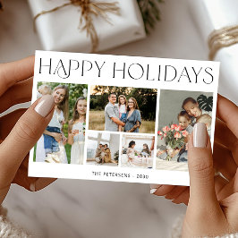 Cartão De Festividades Colagem de fotos Moderna 5 Feliz Natal