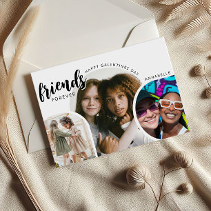 Cartão De Festividades Colagem de Fotos Moderna Amigas Para Sempre