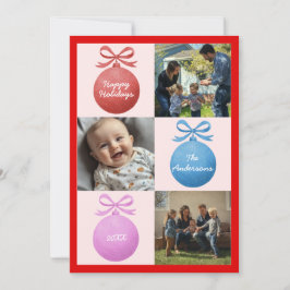 Cartão De Festividades Colagem de Fotos Moderna da Família de Ornamento L