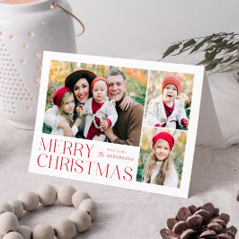 Cartão De Festividades Colagem de Fotos Moderna de Feliz Natal 4