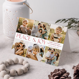 Cartão De Festividades Colagem de Fotos Moderna de Paz e Joy
