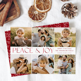 Cartão De Festividades Colagem de Fotos Moderna de Paz e Joy