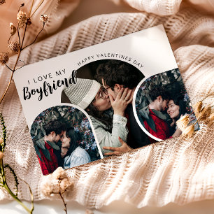 Cartão De Festividades Colagem de fotos moderna Eu amo meu Namorado