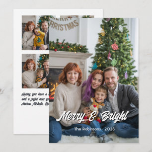 Cartão De Festividades Colagem de Fotos Moderna Família Natal Alegre & Br