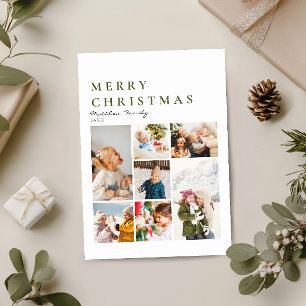 Cartão De Festividades Colagem de Fotos Moderna Minimalista Feliz Natal
