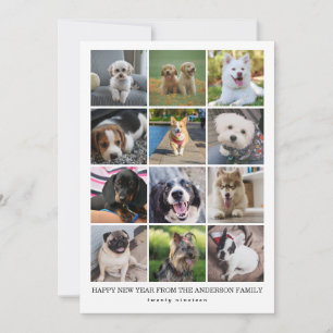 Cartão De Festividades Colagem de Fotos Modernas de 12 Fotos do Instagram