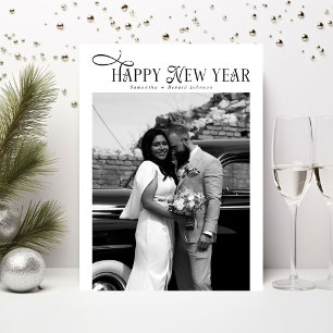 Cartão De Festividades Colagem de Fotos Moderno Chic e Elegante Feliz Ano