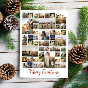 Cartão De Festividades Colagem de Fotos Moderno Feliz Natal