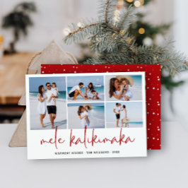 Cartão De Festividades Colagem de Fotos Moderno Mele Kalikimaka Havaiano 
