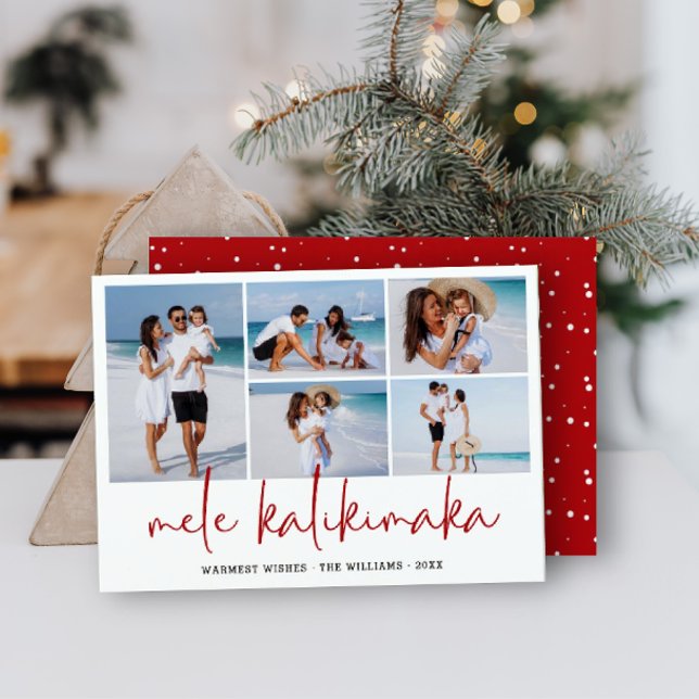 Cartão De Festividades Colagem de Fotos Moderno Mele Kalikimaka Havaiano  (Criador carregado)