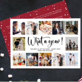 Cartão De Festividades Colagem de Fotos Moderno Que Ano