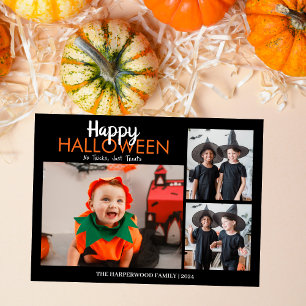 Cartão De Festividades Colagem de Fotos Múltiplas Moderna Feliz Halloween