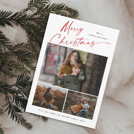 Cartão De Festividades Colagem de Fotos Natal Feliz Roteiro 3