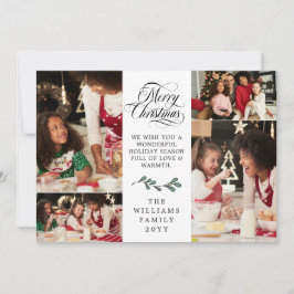 Cartão De Festividades Colagem de Fotos Natal Feliz Visco Verde