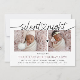 Cartão De Festividades Colagem de Fotos Noturnas Silenciosas Vinculadas a