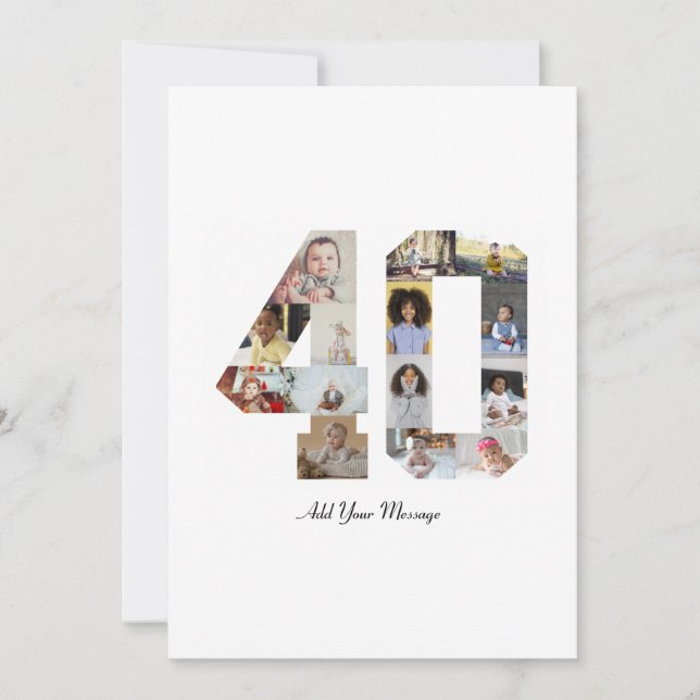 Cartão De Festividades Colagem de Fotos Número 40 (Frente)