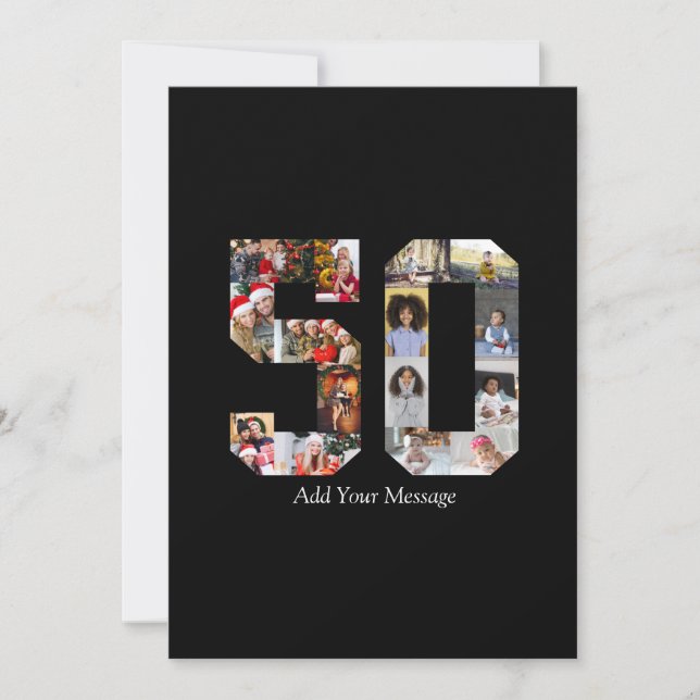 Cartão De Festividades Colagem de Fotos Número 50 (Frente)