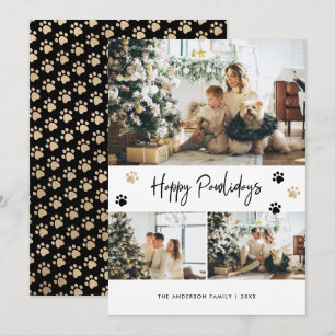 Cartão De Festividades Colagem de Fotos Ouro Preto Feliz Pawlidays