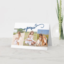 Cartão De Festividades Colagem de Fotos Paz Três