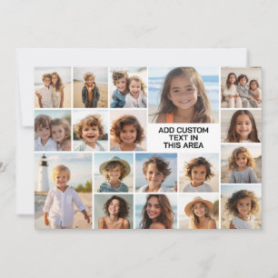 Cartão De Festividades Colagem de Fotos Personalizada 18 Fotos