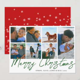 Cartão De Festividades Colagem de Fotos Personalizada de Feliz Natal Eleg