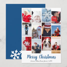 Cartão De Festividades Colagem de Fotos Personalizada de Feliz Natal Eleg