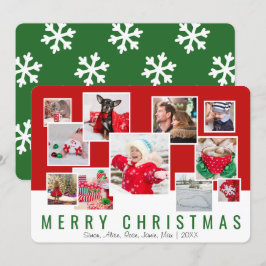 Cartão De Festividades Colagem de Fotos Personalizada de Feliz Natal Eleg