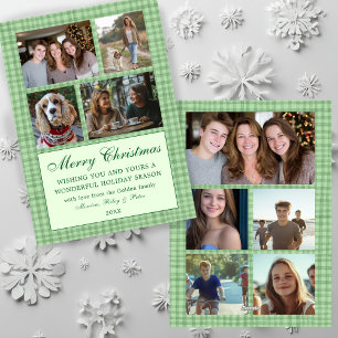 Cartão De Festividades Colagem de Fotos Personalizada de Natal de Chic Gi