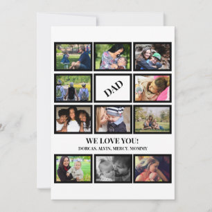 Cartão De Festividades Colagem de Fotos Personalizada Dia dos Pais 11 Mod