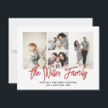 Cartão De Festividades Colagem de Fotos Personalizada do Nome da Família<br><div class="desc">Espalhe o amor com este cartão com fotos de feriado personalizado que apresenta uma colagem de fotos e seu nome de família. Adicione uma foto e um texto no verso para obter um toque especial extra.</div>