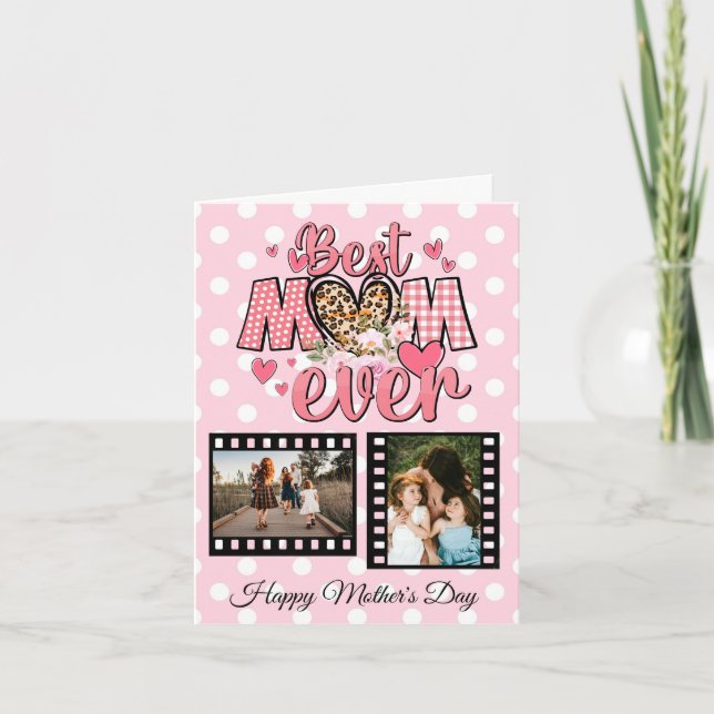 Cartão De Festividades Colagem de Fotos Personalizada Melhor Mãe do Mundo (Frente)