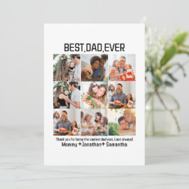 Cartão De Festividades Colagem de Fotos Personalizada Melhor Pai do Mundo