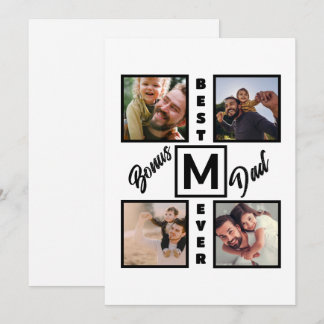 Cartão De Festividades Colagem de Fotos Personalizada Moderna para Pai Ad