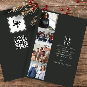 Cartão De Festividades Colagem de Fotos Personalizadas de Natal Corporati