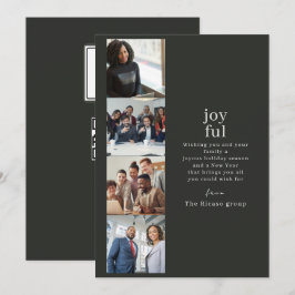 Cartão De Festividades Colagem de Fotos Personalizadas de Natal Corporati