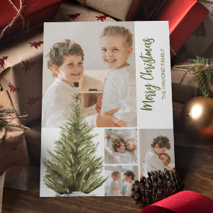 Cartão De Festividades Colagem de Fotos Personalizadas Natal Caprichoso