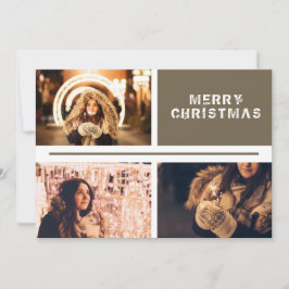 Cartão De Festividades Colagem de Fotos Personalizável Natal Moderno